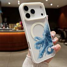 Funda Magnética para Teléfono Compatible con iPhone 17 Air/16/15/14/13/12/11 Pro, Pro Max, Plus, X/XS/XS Max, Compatible con Samsung Galaxy S22/S23FE/S24FE Plus, Ultra, Marco de TPU + Marco de Lente Independiente, Anillo Magnético Incorporado Adsorción Instantánea MagSafe, Serie de Colores Macaron, Combinaciones de Múltiples Colores - Blanco - Ver 1