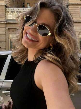 1/2 Pares de Óculos de Moda Vintage Oval de Metal Personalizados, Adequados para Mulheres. Acessório da Moda para Férias na Praia e Viagens ao Ar Livre. Armação Oval Retrô, Óculos de Moda de Rua Vintage INS, Combinados com Acessórios de Praia e Viagem, Óculos de Moda Feminina, Acessórios de Praia Retrô Y2K, Adequados para Uso Diário e Atividades ao Ar Livre.