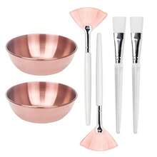 2/3/6/12/18pcs Beauty Therapist Supplies, Facial Care Spa Set - Mixing Bowls, Fan Brushes, Flat Head Masks Makeup Tools, Portable Travel Facial Care Kits, Available In Gold, Silver, Rose Gold - Multicolor - View 15