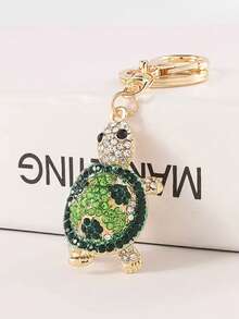 1pc Creative Cute Rhinestone Ocean Turtle Keychain, Alloy Crystal Animal Keyring, Car Bag Pendant, Exquisite Gift For Graduation, Back To School, Birthday - Multicolor - View 11