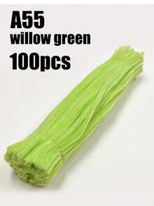 100件装管道清洁工具工艺品，绿色管道清洁刷，雪尼尔管道清洁刷，多种颜色混装，适合DIY手工创意项目，是情人节、中国新年和春季花卉装饰的理想之选。 - 綠色 - 查看 18