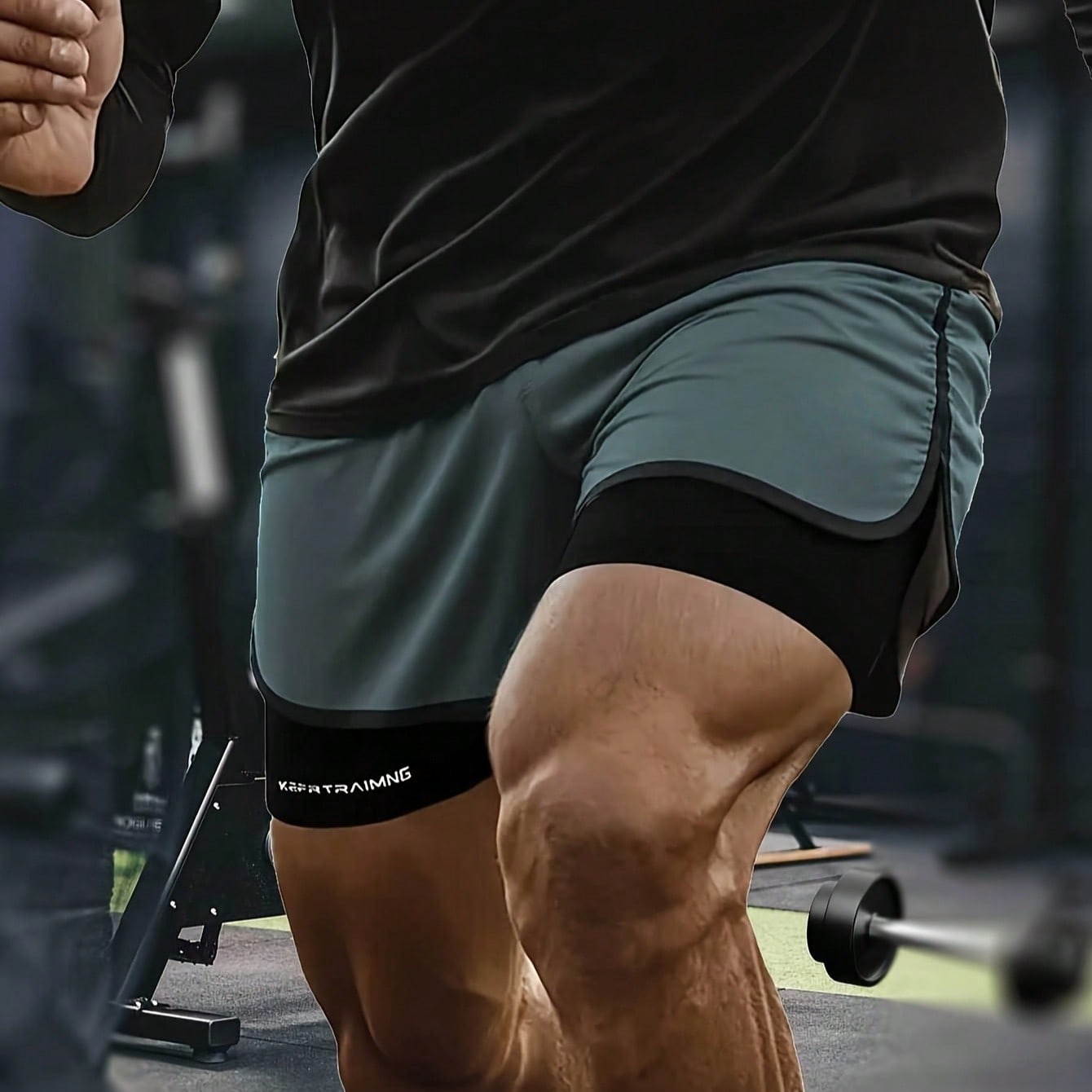 Pieza Pantalones cortos deportivos para hombre, transpirables y de secado rápido con estampado, adecuados para correr y hacer ejercicio al aire libre