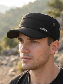 1顶纯色多功能平顶帽，户外休闲旅行遮阳帽 - A - 查看 8