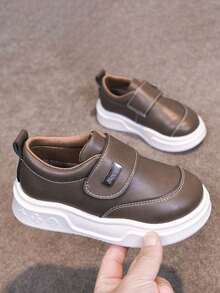 1双男女通用简约平底软底防滑休闲运动鞋，时尚百搭儿童帆布鞋，适合春、夏、秋、冬四季穿着 - 棕色 - 查看 10
