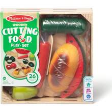 and Doug Alimentos de Juguete para Cortar con Pestañas Autoadhesivas Juguete de Madera Juego de Imitación 29 Piezas - como en la foto - Ver 3