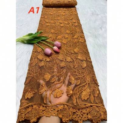 High Quality French Mesh Lace Fabric, Nigerian African Milk Silk Mesh Lace Fabric 2026, Thin Embroidered Tulle Fabric For Women Wedding Dress