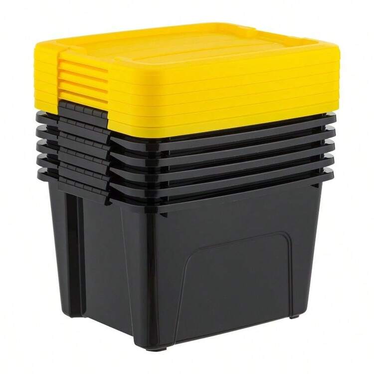 IRIS 20 Qt. Plastic Storage Bins With Lids, Stackable Storage Containers, 6 Pack - Default - View 10