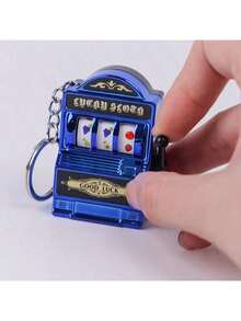 1pc Mini Slot Machine Keychain, Mini Casino Lucky Charm Keyring, Pocket Stress Relief Toy Pendant - Multicolor - View 9