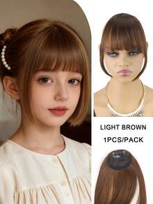 Extra Thick Kids Clip-In Bangs - Brown Fringe Set For Girls, Easy &Heat Resistant For Christmas Dress-Up (More Hair, Soft ) - Multicolor - View 14