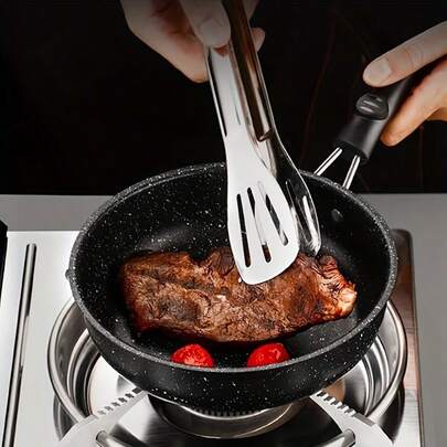 1 st mini stekpanna med non-stick-beläggning, värmebeständigt handtag, lätt att rengöra, lämplig för induktionshäll och gasspis - perfekt för alla måltider och utomhusmatlagning, perfekt för frukostmatlagning hemma, äggstekning och daglig matlagning av små portioner, perfekt för hemmet, camping, picknick, uteplats, ett praktiskt tillskott till ditt kök och din campingutrustning, bästa presenten till mamma och mormor