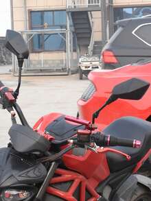 2个8毫米/10毫米高清广角凸面后视镜，适用于摩托车和电动自行车 - 防眩光、视野清晰、侧视镜、平面后视镜、越野摩托车后视镜（含螺丝），适用于踏板车、电动自行车和摩托车，摩托车配件 - 摩托車後視鏡 - 查看 3