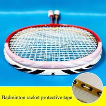 2 piezas Protectores de cabezal de raqueta de bádminton, cinta de protección de raqueta, ultraligera y resistente al desgaste, antidesprendimiento, pegatinas antirrotura de cuerdas para el marco de la raqueta - Multicolor - Ver 4