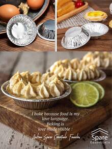 50/100个银色迷你派模具，一次性圆形挞皮，铝箔挞杯，适用于烘焙迷你鸡肉派、自制小蛋糕和乳蛋饼、甜点、纸杯蛋糕、布丁、开胃菜。铝箔模具，冷冻后可直接放入烤箱，适合家庭厨房使用。 - 彩色 - 查看 5