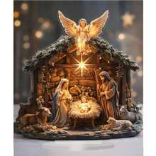 2D Flat, Christmas Scene Acrylic Display Decor - Starry Night Snowy Landscape Desktop Ornament, No Power Needed, Multi-Functional Holiday Gift Suitable For 11 Celebration Occasions, Home And Office Use, 2D Flat Home Decor Christmas Decorations Room Decor - Multicolor - View 18