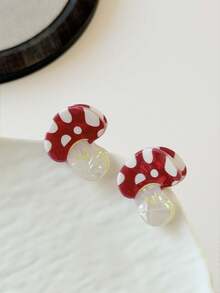 2pcs Cute Colorful Faux Mushroom Small Hair Clips, Bangs/Side Clip, Ponytail Clip, Suitable For Daily Hairstyle Decoration, Bohemian, Cute, Elegant Fashion Hair Accessories Elegant Hair Claws Women Hair Clutch Casual Hair Jaw Clip Elegant Claw Clip Summer Outfits,Festival,Party - Multicolor - View 6