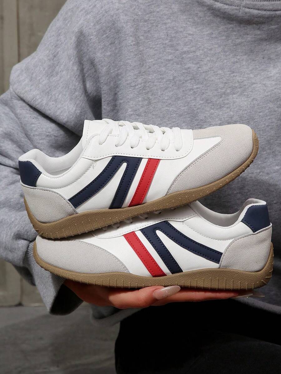 Student Fashion Lace-Up Low-Top Sneakers, Casual Campus Shoes For Teenage Girls