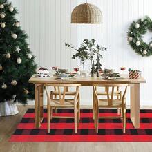 IOHOUZE Christmas Buffalo Plaid Runner Rug 2x8 Ft Outdoor Indoor Runner Rug Red Black Check Washable Hallway Runner Woven Cotton Checkered Kitchen Rug Christmas Decor For Entryway Hallway Kitchen,One-Size,RedandBlack2x8Runner - 紅黑雙色2x8Runner - 查看 10