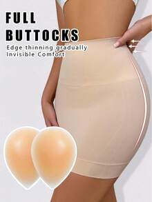 2片装自粘式提臀垫，硅胶提臀垫，女性专用，提升腰臀比 - 杏色 - 查看 2