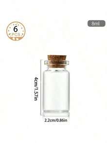 Portable Mini Bottled Storage Jar, Practical Cork Sealed Glass Jar, High Airtightness Compact Glass Bottle