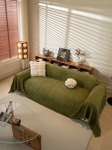 1件加厚绒毛沙发毯，简约百搭沙发套，奢华优雅沙发套，高端质感，耐磨可水洗，四季皆宜，保护沙发外观，柔软舒适，适用于客厅、卧室、办公室、1-4人沙发 - 綠色 - 查看 2