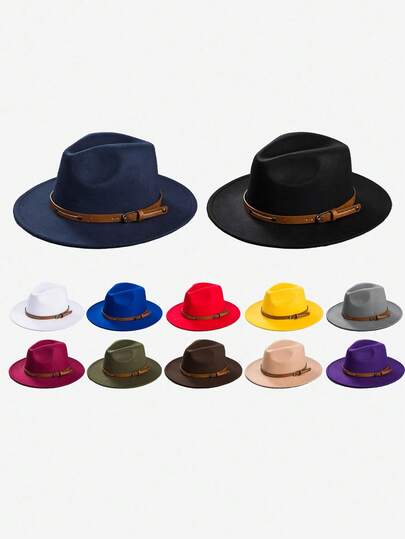 1pc Bohemian Style Polyester Rivet Cowboy Hat, Versatile Fashion Accessory For Daily Wear, Unisex