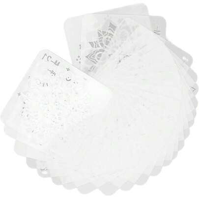 Mandala Stencil 24 Estilos - Conjunto de Plantillas de Arte con 24 Hojas y 24 Piezas - Incluye Regla para Bricolaje y Pintura en Pared, Aerosol, Piedra y Madera,36979310