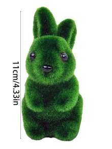 Easter Rabbit Green Foam Flocked Realistic 3D Moss Rabbit Craft Ornament, Garden Decor - Multicolor - View 7