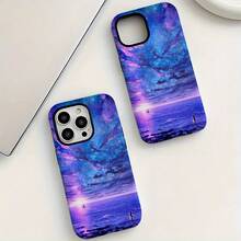 Funda Protectora Dos en Uno para Apple para iPhone 11 12 13 14 15 16 Pro Max Plus con un Diseño de Cielo Estrellado de Ensueño para Prevenir Caídas - Blanco - Ver 3
