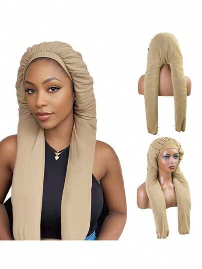 2-In-1 Soft & Breathable Long Hair Sleep Cap, Smooth & Comfortable, Also Suitable For Braiding