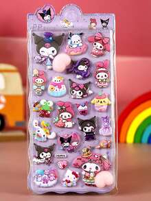 1pc Cartoon Soft Cute Peach Sticker Sanrio Squat Decompression Pinch Music Sticker Book Valentine's Day Gift New Year Gift Random Style - Multicolor - View 11