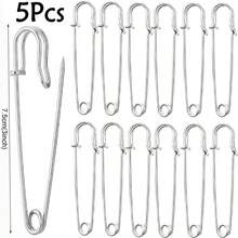 5-20pcs Large Size Garment Safety Pins, Heavy Duty Quilting Pins, Gold/Silver Decorative Pins, Suitable For Canvas, Wool Clothing Crafts And DIY Jewelry Crafts - Multicolor - View 16