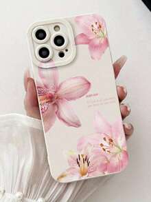 Flower 1pc Thick Shockproof Floral Painted Phone Case Compatible With IPhone 16/11/16pro/16plus/16promax/16e/15Promax/13/14/12/XS/XR/7G/8P, Galaxy S25/S25PLUS/S25 Ultra/A16/A36/A26/A56/A50/A12 - Multicolor - View 1