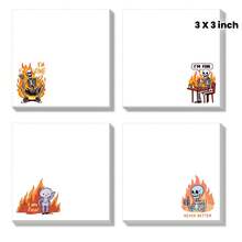 4PCS Fun "I'm Okay" Stickers - Sticky Convenience Sticker With Skull And Flame Design, Suitable For Office, School, Home Supplies, Student And Teacher Gifts, Office Supplies