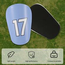 1 par de espinilleras de entrenamiento de fútbol mini azul n.º 17, almohadillas de entrenamiento para partidos - reutilizables, cómodas de llevar, duraderas - Multicolor - Ver 9