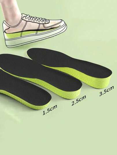 1双1.5厘米/2.5厘米/3.5厘米艾草防臭增高鞋垫，超柔软减震透气增高鞋垫，可用于运动健身，可裁剪至合适尺寸，高弹柔软鞋底，保暖舒适。适用场合：闺蜜节、小狗、嘉年华、派对装饰、鞋子、春夏精选、伴娘礼物、海滩、妇女节、婚礼回礼、Y2K、卧室、女性汽车配件、厨房装饰、可爱小物、母亲节礼物、卧室装饰、花园、厨房装饰、夏季、海滩、房间装饰、软萌、毕业季。