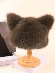 1顶休闲仿毛皮护耳飞行员帽，带扣，保暖防风，男士秋冬度假装扮 - 多色2 - 查看 15