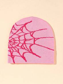2pcs/Set Or 1pc Men's Unique Spider Web Jacquard Knit Beanie Hat, Suitable For Autumn/Winter Casual Wear - Multicolor - View 18
