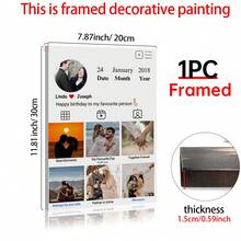 1 pièce Collage photo personnalisé pour la Saint-Valentin, décoration pour la maison, cadeau de la Saint-Valentin, affiche personnalisée, photos personnalisées, articles personnalisables, décoration de chambre, cadre en option.