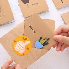 500pcs/Roll Thumb Up Encouragement Stickers, Ideal Small Gift. DIY Decorative Stickers. Happy New Year. 8-10 Assorted Patterns, Suitable For Decorating Small Gifts, Packaging Bags, Cups, Stationery, And More. - Multicolor-b - View 7