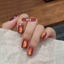 10毫升/瓶 秋冬磁性猫眼指甲油凝胶，2026新款闪粉火焰紫金红猫眼指甲油凝胶，法式美甲，红色美甲，圣诞美甲 - 彩色 - 查看 9