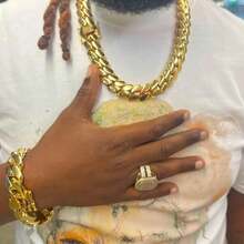 1pc 12mm 316L Stainless Steel Miami Curb Chain Nekclace Or Bracelet  For Men Jewelry Cuban Link Chain Necklaces For Men Gold Chain Cuban Link Chain Women Baddies Chain  Bracelets For Men Accessories Suitable As Valentine's Day Gift, For Party And Daily Wear - 12毫米(0.47吋) - 查看 2