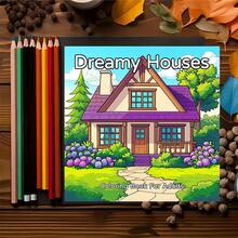 (Phiên bản cao cấp nâng cấp, giấy dày, 20.5 * 20.5cm) "Sách tô màu Ngôi nhà mơ ước: 22 trang thư giãn", Thích hợp cho các cặp đôi và gia đình, thích hợp cho các bữa tiệc, Ngày lễ tình nhân, sinh nhật và các ngày lễ khác. Đồ dùng học tập và vẽ tranh, 22 trang, sách, sách tô màu, đồ dùng học tập, trường học, Giáng sinh, Halloween, sinh nhật, quà tặng tựu trường, sách tô màu, đồ dùng nghệ thuật - Mảnh duy nhất - Xem 4