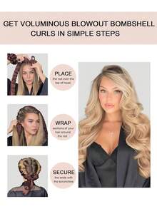 4pcs/Set Satin Heatless Curling Rods, Heatless Overnight Curling Wand Suitable For Long Hair, Heatless Curling Rods - Multicolor - View 3