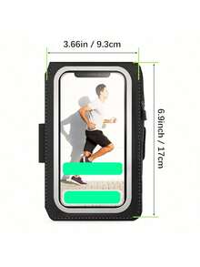 Mobile Phone Case Jogging Sports Band Mobile Phone Holder Arm With Zip Bag - màu đen - Xem 3