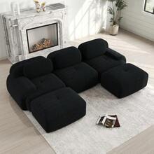 Sofas & Couches - Black + Corduroy + 3 Seat - View 3