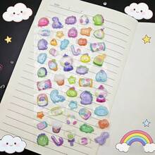 1 pieza Pegatina 3D con relieve de diamante, pegatina 3D de cristal adhesiva fuerte con lindos animales como gatos y perros, pegatina decorativa hecha a mano, nueva pegatina de estilo de dibujos animados adorable al estilo INS - se puede usar para decorar diarios, fundas de teléfono, escritorios, habitaciones, tapas de portátiles, etc. - Multicolor - Ver 12