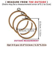3pcs DIY Handmade Round Brown Vintage Palace Style Faux Wood Grain Cross Stitch Hoops, Embroidery Frames, Tufting Hoops, Dreamcatcher Wind Chime Hanging Rings, 7 Sizes Available, Made Of High-Quality ABS And PVC Materials With Metal Hooks For Hanging, Can Be Used As Phone Charms, Keychains, Bag/Clothing Decorations, Desk/Bedside Ornaments, Car Accessories - Brown - View 15