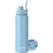 CUBITT, Termo Dos Tapas 710 ml, Botella de Agua 24 oz para Deportes, Con Tapa para Café y Tapa Deportiva de Boca Ancha, Termo de Acero Inoxidable, Guarda Frío 24 Horas y Calor 12 Horas, Azul,36983413 - Azul Marino - Ver 2