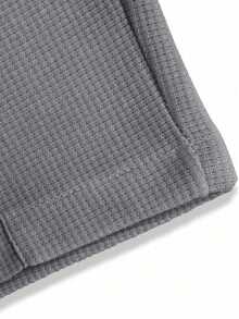 1pc Women's Casual Loose Waffle Straight Leg Pants, Versatile & Fashionable For Outdoor - Dark Grey - View 5