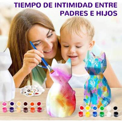 Pinta Tu Propia Lámpara, Lámpara de Unicornio Pintada, Kits de Pintura para Manualidades Infantiles, con Pinceles y Delantal, Regalos para Niños y Niñas,36985766
